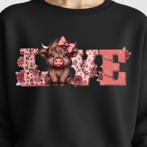 Love West Highland Cow Adorable: Valentine’s Day Sweatshirt Black S M L XL new